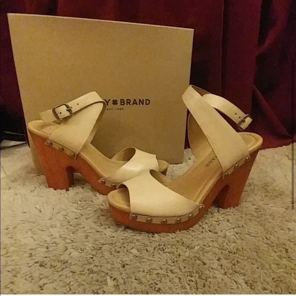 Lucky Brand Ankle Wrap Wood Platform